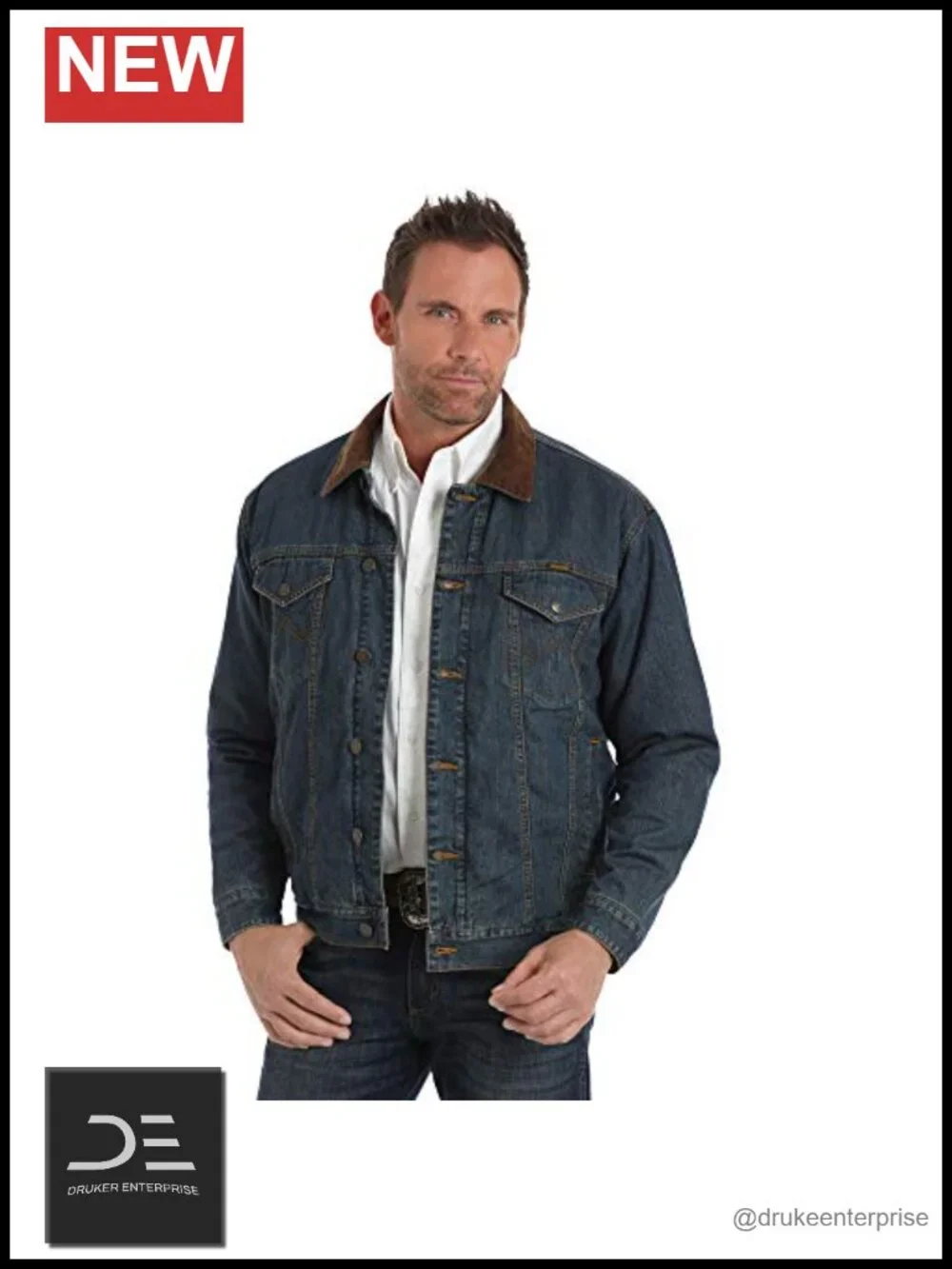 Concealed Carry Blanket Lined Denim Jacket with Dual Holster Pockets